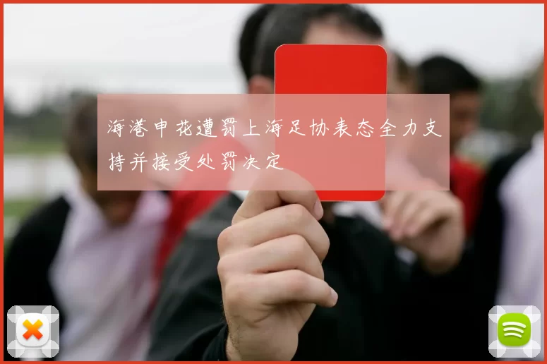 海港申花遭罚上海足协表态全力支持并接受处罚决定